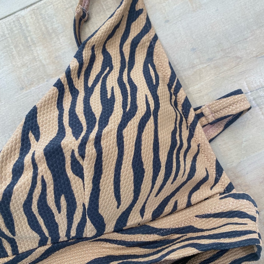 Aerie Zebra Print Pull On Triangle Scoop Bikini T… - image 6